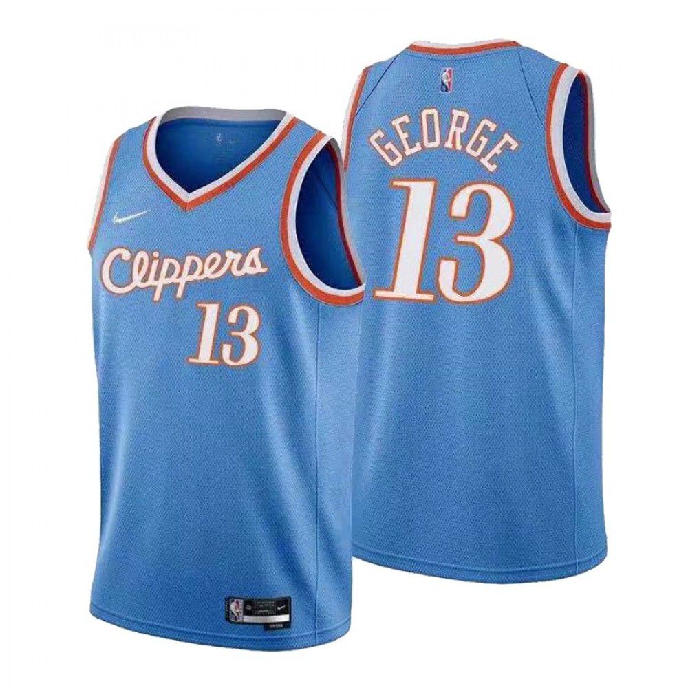 Men's Los Angeles Clippers Paul George #13 Blue 2021 Diamond Swingman Jersey - City Edition-Pro Kit Vault | Brand New 26/27 Sports Jerseys